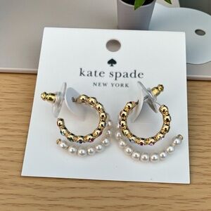 Kate Spade Gold and Multicolor Pearl Earrings